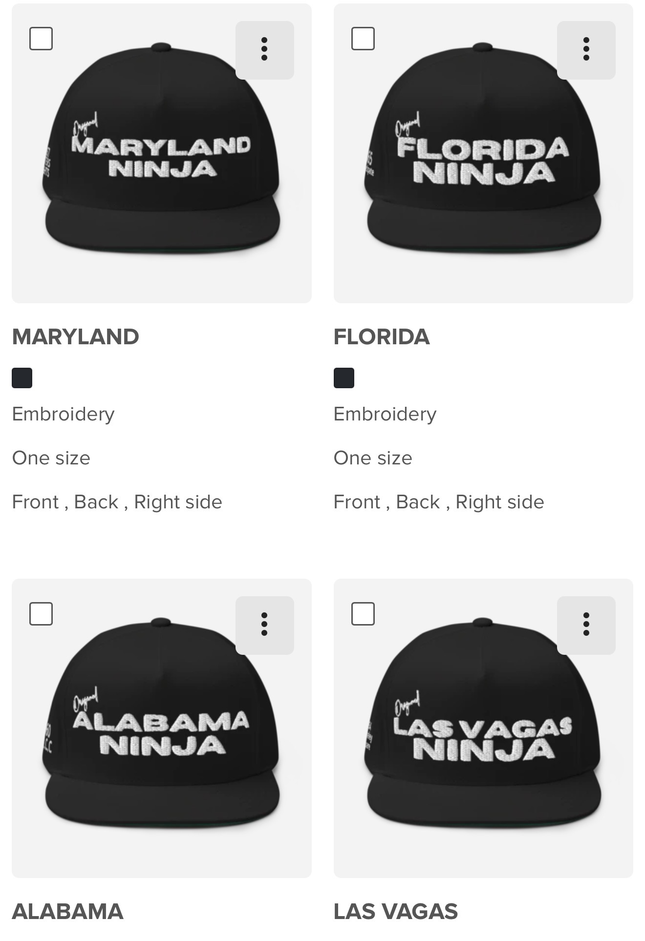Maryland · Florida · Alabama · Las Vegas