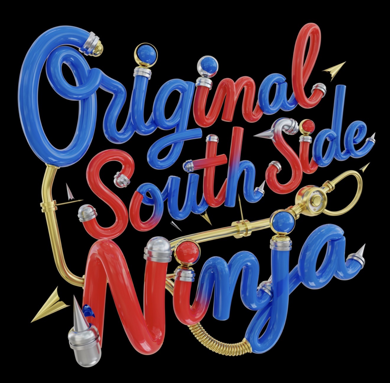 Original South Side Ninja Tee print detail